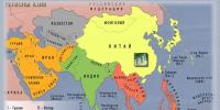 Geografisk karta över Asien på nära håll